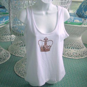 ❤️ NEW Mirror Image Tank Top With gold Crown on Front SIZE L/GRANDE